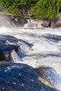 Wild river with cascade waterfalls