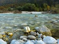 Wild river landscape Isar valley