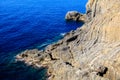 Wild Rocky Beach near Manarola Royalty Free Stock Photo