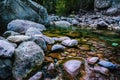 Wild romantic river in Corsica of France Royalty Free Stock Photo