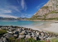 Wild Rorvik Beach With Turquoise Water On Lofoten Island Austvagoy