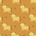 Wild safari animal seamless pattern