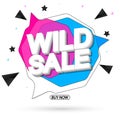 Wild Sale poster design template, offer banner for shop or online store