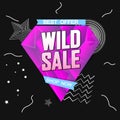 Wild Sale, promotion banner design template, discount tag, vector illustration