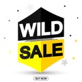 Wild Sale, promotion banner design template, discount tag, vector illustration