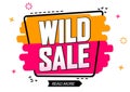 Wild Sale, promotion banner design template, discount tag, vector illustration