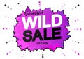 Wild Sale, promotion banner design template, discount tag, vector illustration