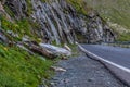 Wild scenery of windy mountain road on Transfagarasan Royalty Free Stock Photo