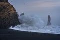 Cliffs near the Reynisdrangar seastacks after a storm the day before