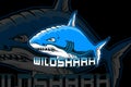 Wild shark e sports team logo template