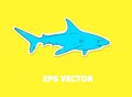 Wild Shark Fish Sticker Vector