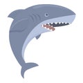 Wild shark icon cartoon vector. Ocean surf