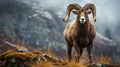 The Wild Sheep with Magnificent Horns