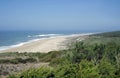 wild shore line at nazare village in portugal