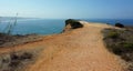 wild shore line at nazare village in portugal