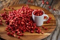 Wild strawberries in closeup