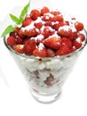 Wild strawberry fruit dessert with yogurt Royalty Free Stock Photo