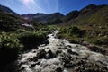 Wild stream in the highlands mountains in South Tyrol Italy europe