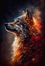 Into the Wild: A Stunning Portrait of a Dangerous and Majestic Wolf in a Bright and Warm Environment Royalty Free Stock Photo