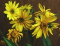 wild sunflowers bouquet close up