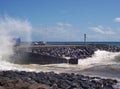 Wild surf on the coast of Povoacao, Sao Miguel, Azores.