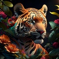 Wild Tiger Encounter - Photorealistic Wildlife Art