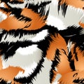 Wild tiger stripes in a seamless pattern