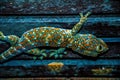 Wild Tokay Gecko on ceiling at night, Koh Kood. Thailand Royalty Free Stock Photo