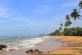 Wild tropical beach and ocean in Sri Lanka Royalty Free Stock Photo