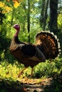 Wild Turkey in a Forest Clearing Royalty Free Stock Photo