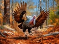 Ai Generated illustration Wildlife Concept of Wild Turkey Royalty Free Stock Photo