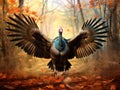 Ai Generated illustration Wildlife Concept of Wild turkey Royalty Free Stock Photo