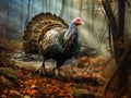 Ai Generated illustration Wildlife Concept of Wild Turkey Royalty Free Stock Photo