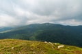 Wild Valcan mountains in Romania - view from Varful Lui Frate hill Royalty Free Stock Photo