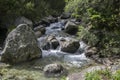 Wild water, stream Maly studeny potok in High Tatras, summer touristic season, wild nature