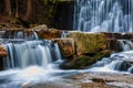 Wild Waterfall on the lomnica river, Karpacz. Poland Royalty Free Stock Photo