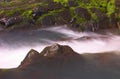 Wild waterfall and moss