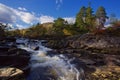 Waterfalls and mountain in Killin, Scotland Royalty Free Stock Photo