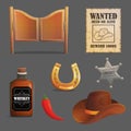 Wild west accessories collection Royalty Free Stock Photo