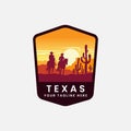 west american desert texas prairie texas vector logo vintage symbol illustration design