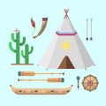 Wild west american indian designed element traditional art concept and native tribal ethnic feather culture ornament for Royalty Free Stock Photo