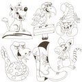 Wild west animals outlined