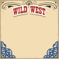 Wild West background on old paper texture.