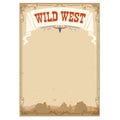 Wild west background for text.Vector illustration