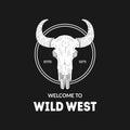 Wild West Banner Template, Design Element Can Be Used for Poster, Card, Invitation, Flyer Vector Illustration Royalty Free Stock Photo