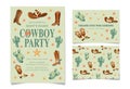 Wild west Birthday party invitation template. Royalty Free Stock Photo