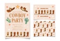 Wild west Birthday party invitation template. Royalty Free Stock Photo