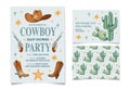 Wild west Birthday party invitation template. Royalty Free Stock Photo