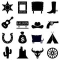 Wild West Black & White Icons