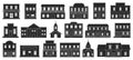 Wild west buildings vector illustration on white background. Vector black set icon church western. Isolated black set Royalty Free Stock Photo